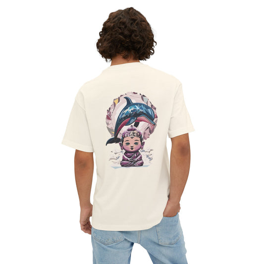 Boxy Tee — Whimsical Chakra Baby with Dolphin Graphic